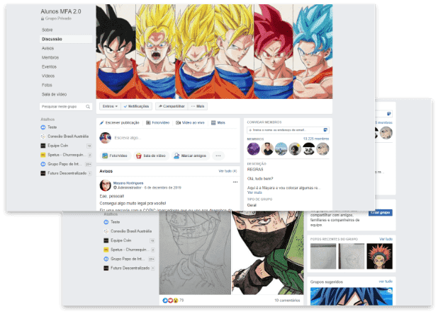 imagem com a comunidade exclusiva do facebook